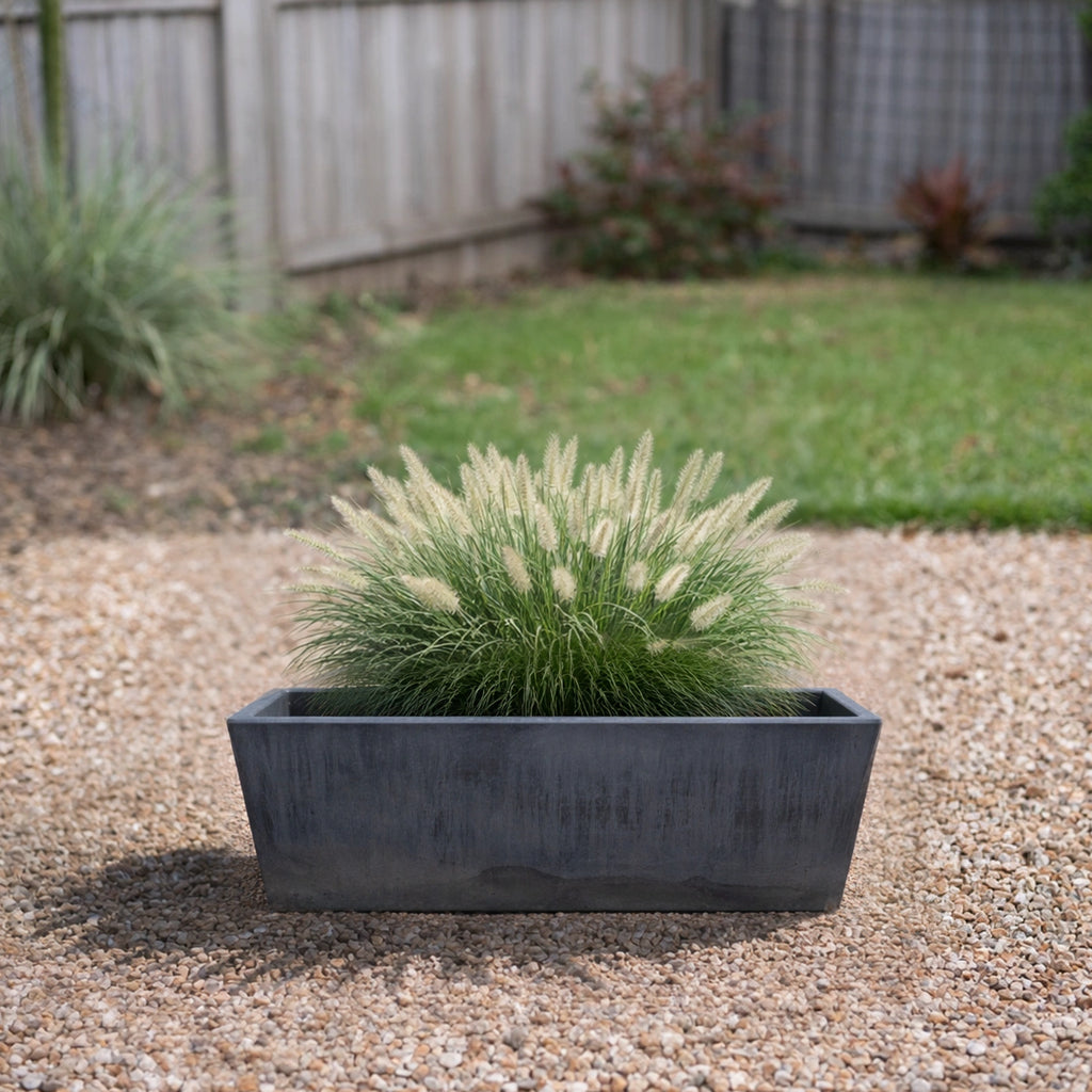 Respect Charcoal 25cm Green Earth Trough Planter – eco-friendly charcoal recycled plastic trough planter for herbs and flowers.