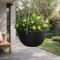 Respect Charcoal 31cm Green Earth Hanging Planter – lightweight recycled plastic hanging basket for outdoor plants and flowers.