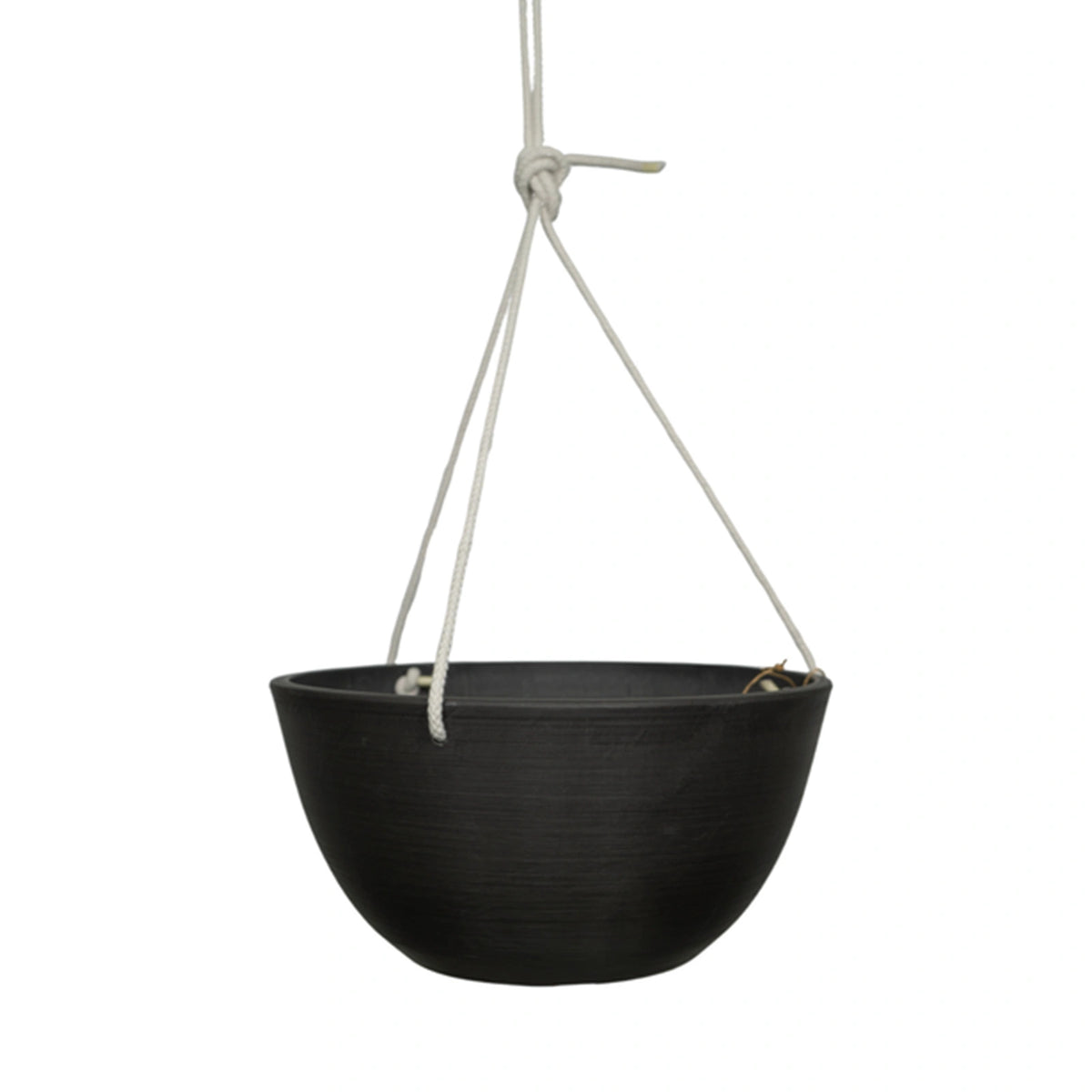 Respect Charcoal 31cm Green Earth Hanging Planter – lightweight recycled plastic hanging basket for outdoor plants and flowers.
