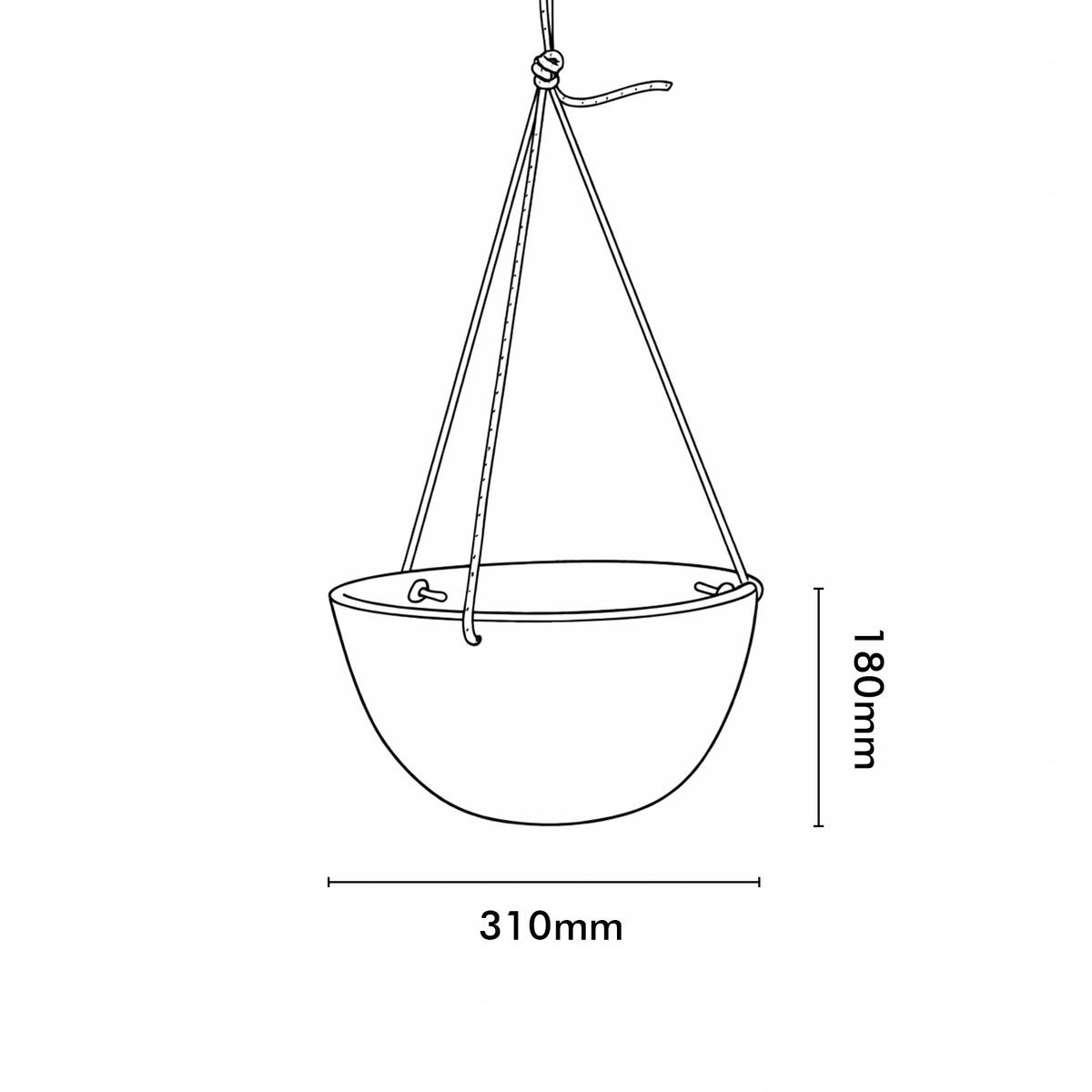Respect Charcoal 31cm Green Earth Hanging Planter – lightweight recycled plastic hanging basket for outdoor plants and flowers.