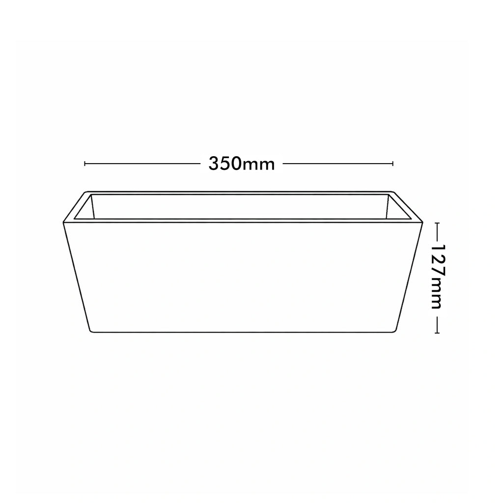 Respect Charcoal 35cm Green Earth Trough Planter – recycled charcoal plastic window trough for outdoor herb and flower gardens.
