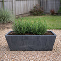 Respect Charcoal 45cm Green Earth Trough Planter – large charcoal eco recycled plastic trough for patio planting.