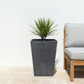 Respect Dark Grey 50cm Green Earth Tall Square Planter – eco-friendly dark grey tall square outdoor planter for modern gardens.
