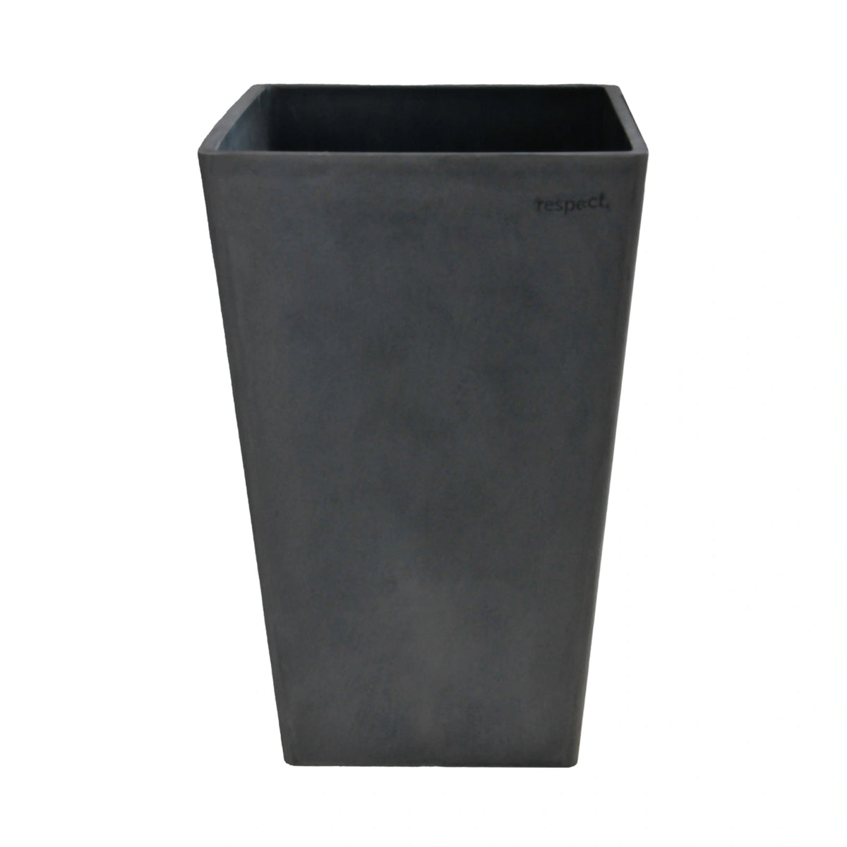 Respect Dark Grey 50cm Green Earth Tall Square Planter – eco-friendly dark grey tall square outdoor planter for modern gardens.