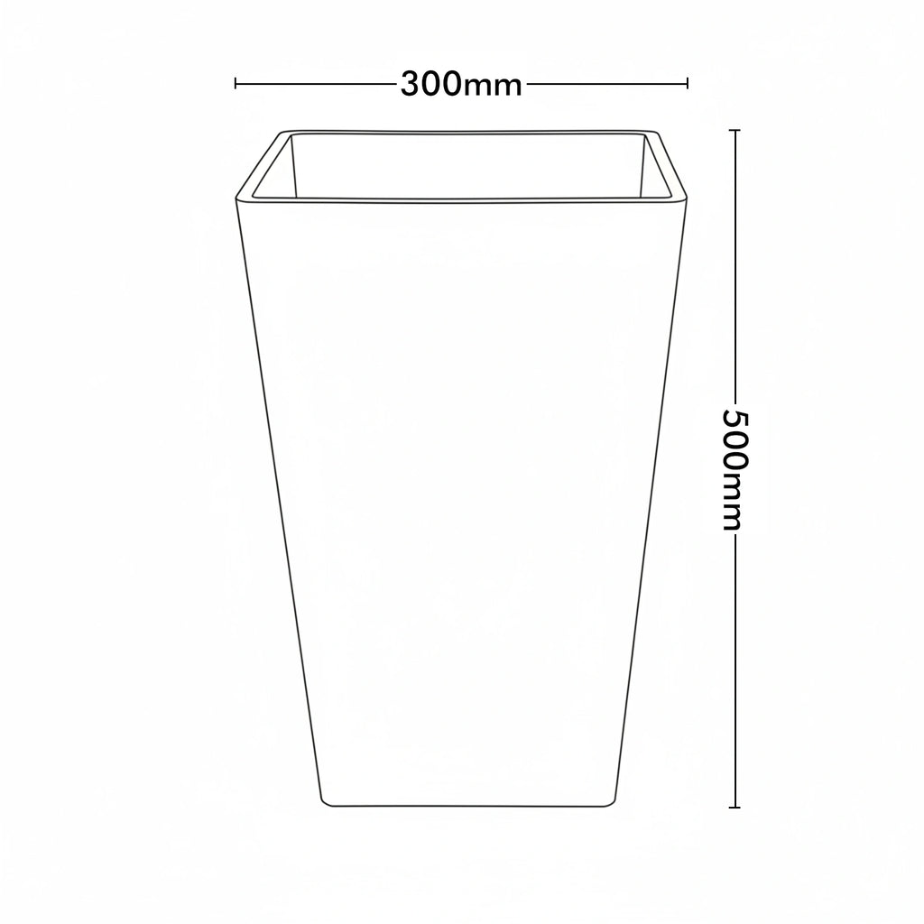 Respect Dark Grey 50cm Green Earth Tall Square Planter – eco-friendly dark grey tall square outdoor planter for modern gardens.