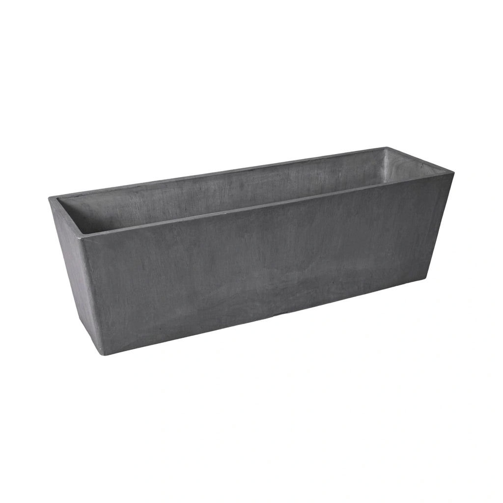 Respect Dark Grey 55cm Green Earth Trough – eco-friendly dark grey plastic trough planter for outdoor herb and flower gardens.