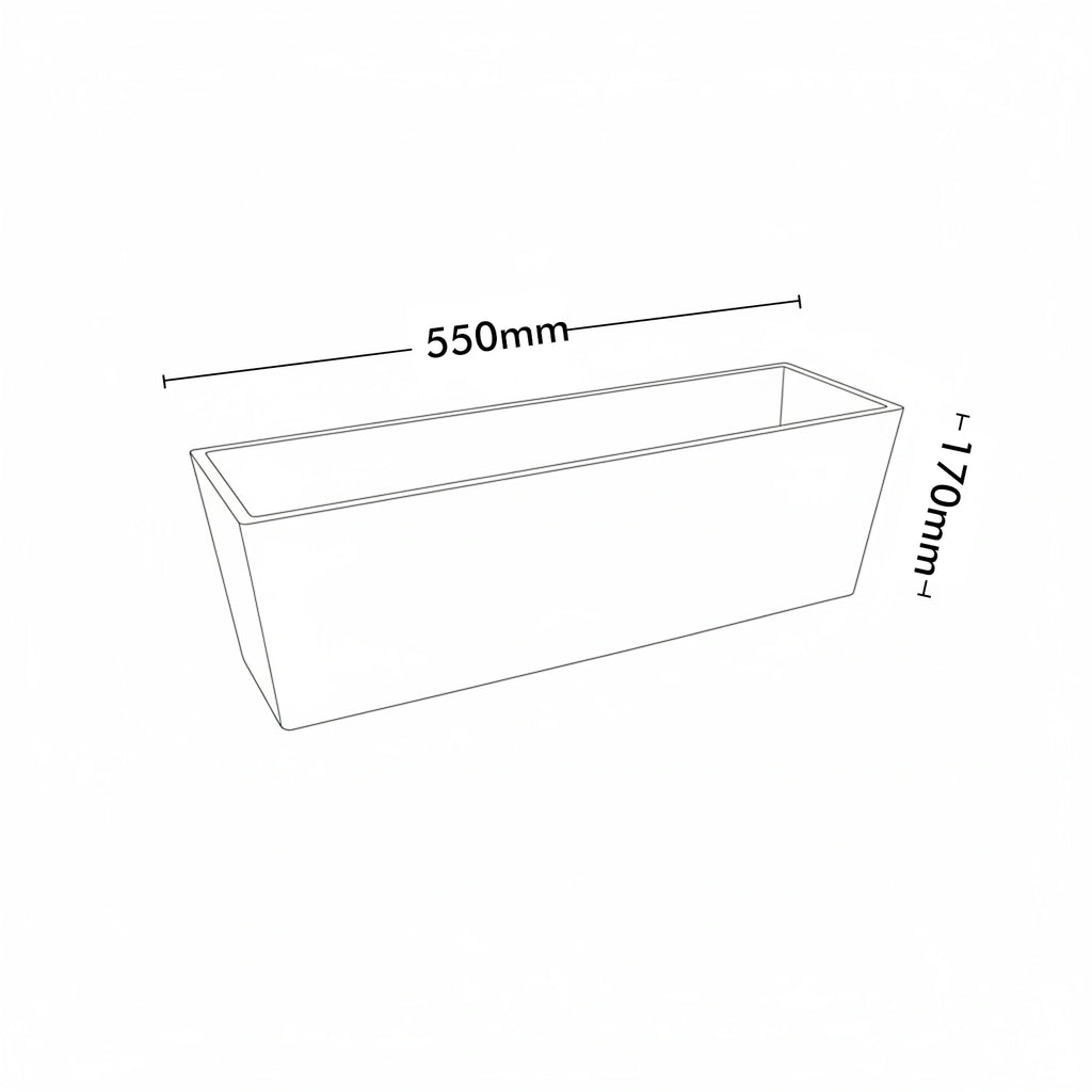 Respect Dark Grey 55cm Green Earth Trough – eco-friendly dark grey plastic trough planter for outdoor herb and flower gardens.
