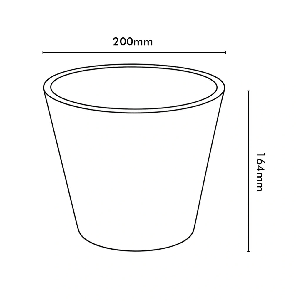 Respect Grey 20cm Green Earth Full Rim Planter – eco-friendly grey recycled plastic pot for indoor and balcony plants.
