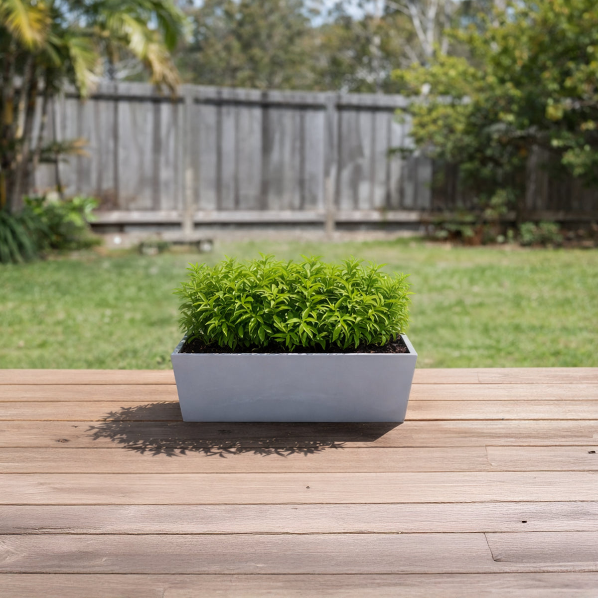 Respect Grey 25cm Green Earth Trough Planter – recycled plastic grey trough planter for herbs and garden beds.