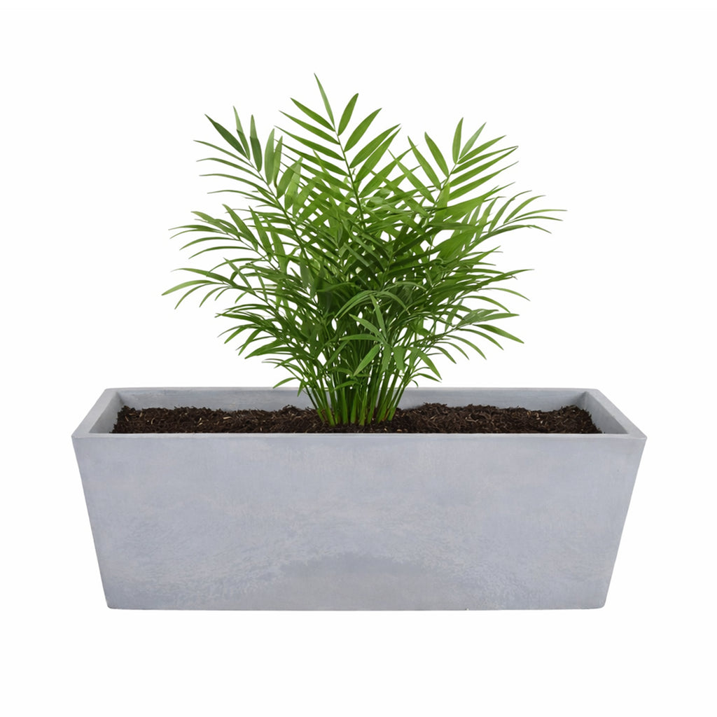 Respect Grey 25cm Green Earth Trough Planter – recycled plastic grey trough planter for herbs and garden beds.