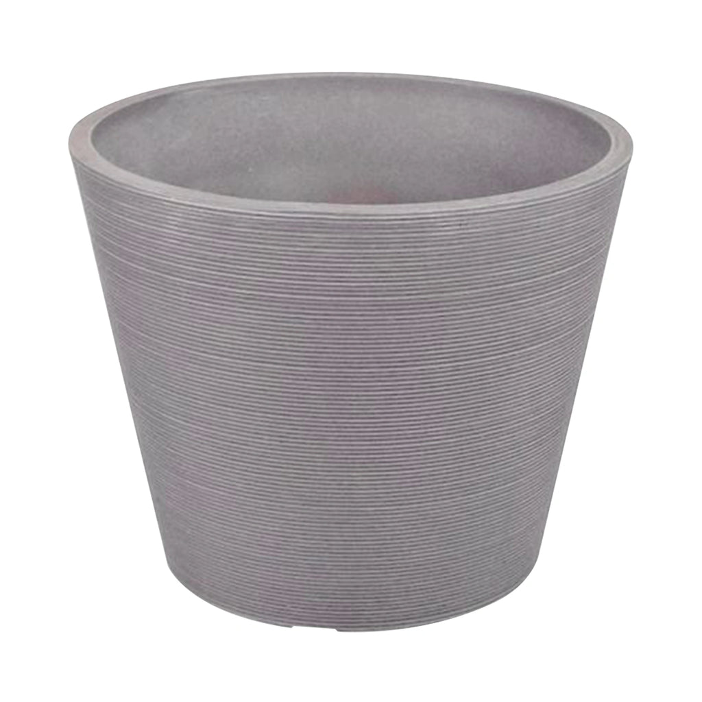 Respect Grey 30cm Green Earth Full Rim Planter – large eco-friendly grey recycled plastic planter for outdoor gardens.