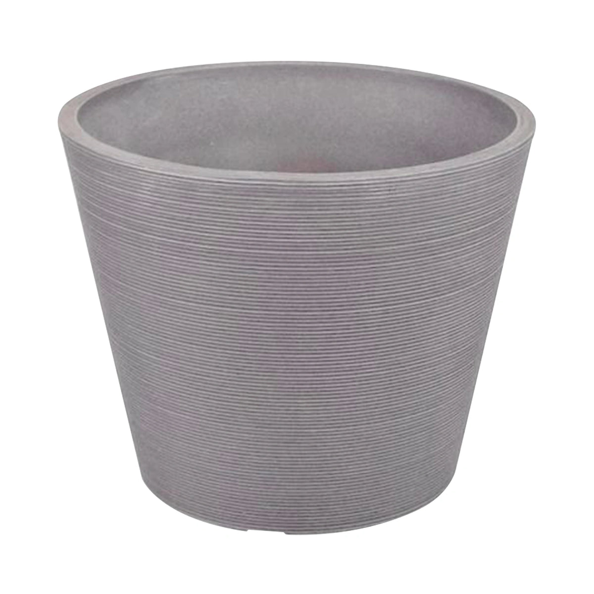Respect Grey 30cm Green Earth Full Rim Planter – large eco-friendly grey recycled plastic planter for outdoor gardens.