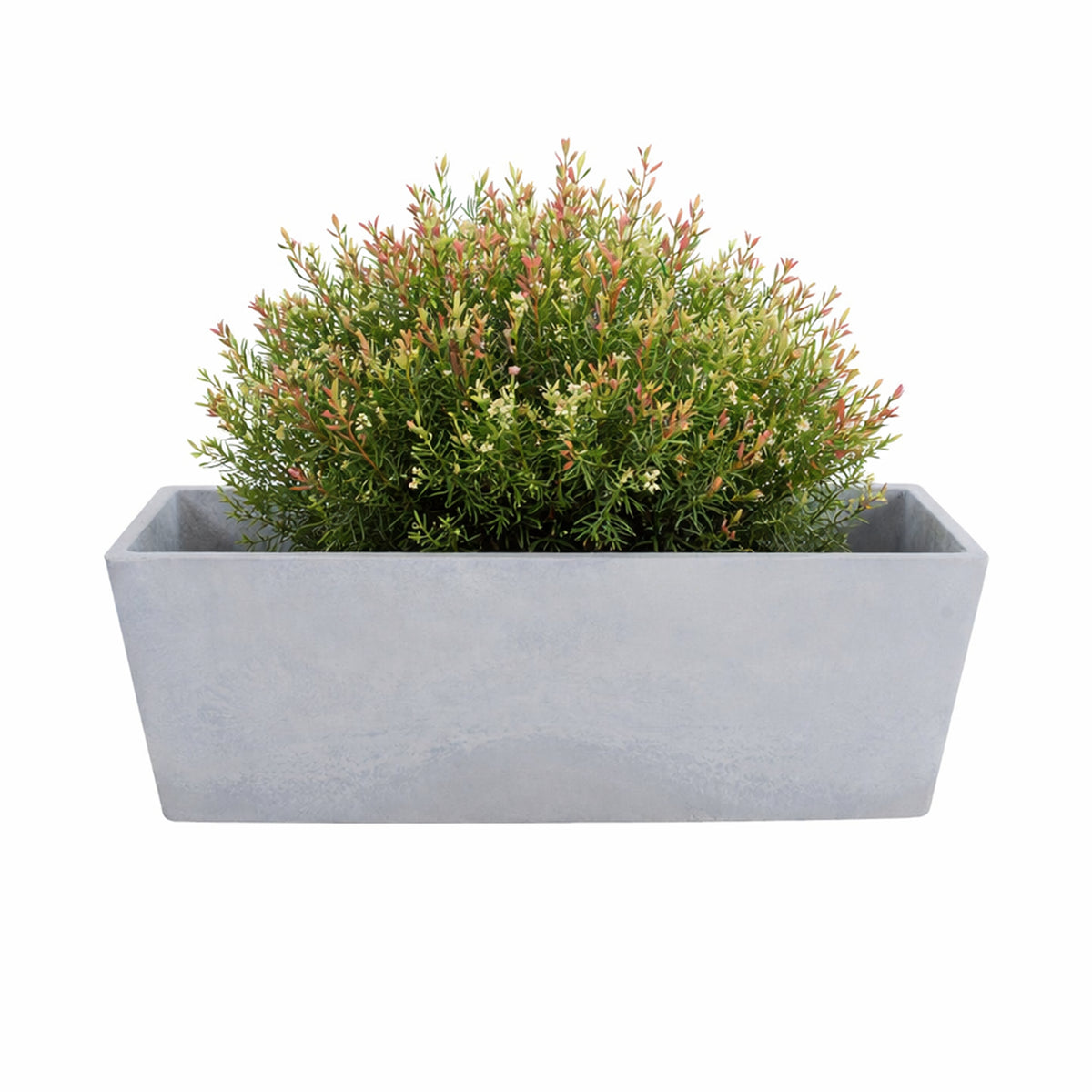 Respect Grey 35cm Green Earth Trough Planter – eco-friendly grey recycled plastic trough planter for outdoor gardens.