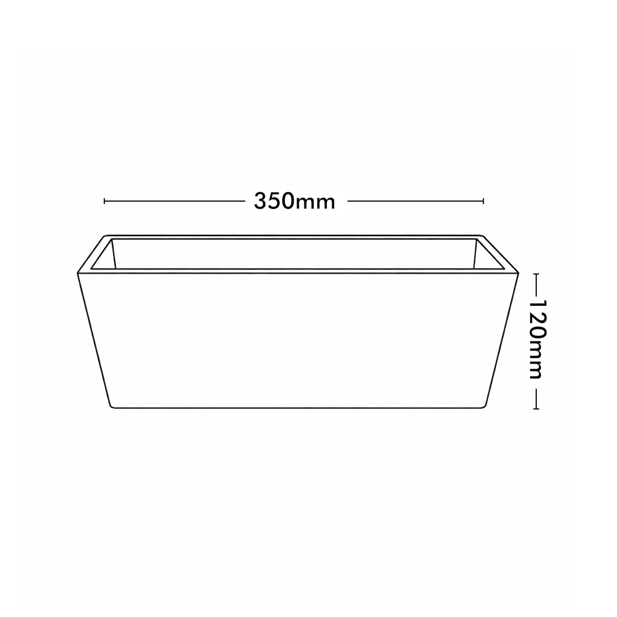 Respect Grey 35cm Green Earth Trough Planter – eco-friendly grey recycled plastic trough planter for outdoor gardens.