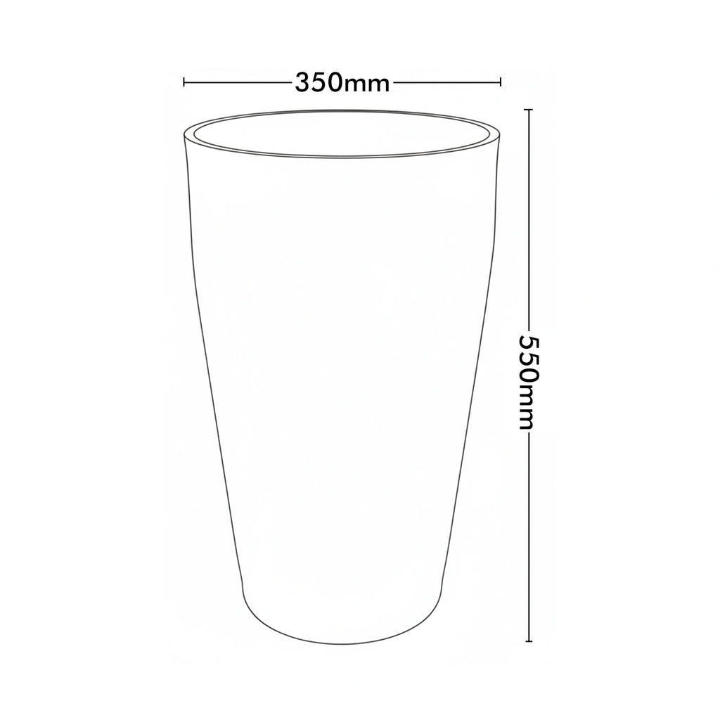 Respect Light Grey 55cm Green Earth Tall Cylinder Planter – eco-friendly light grey tall cylinder planter for modern garden displays.