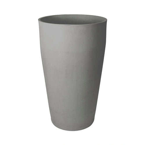 Respect Light Grey 75cm Green Earth Tall Cylinder Planter – tall lightweight grey eco plastic cylinder planter for feature garden displays.