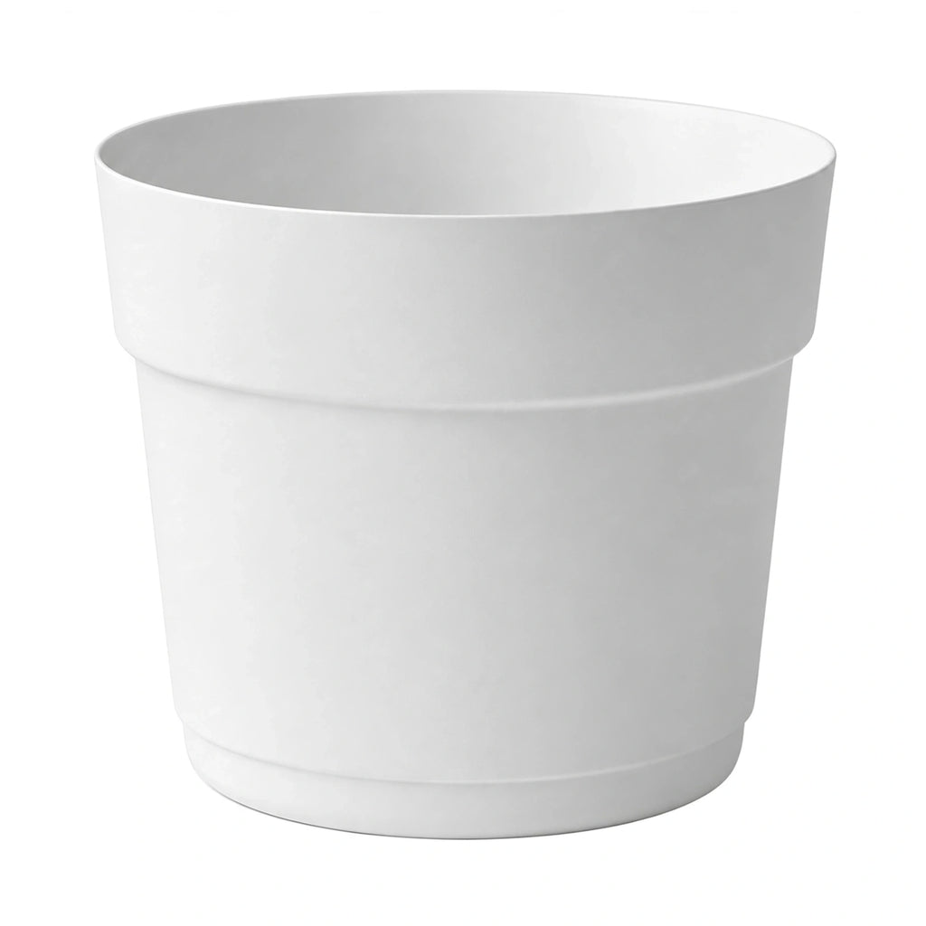 Respect White 24cm Cloud Bloom Self Watering Pot – modern cloud white self watering pot for indoor plants and succulents.