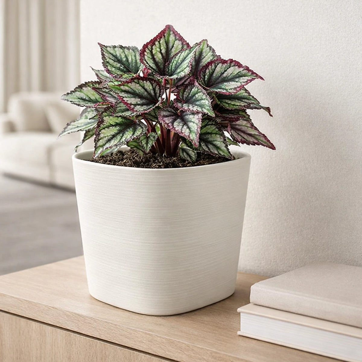Respect White 24cm Florence Self Watering Pot – stylish white self watering pot for indoor and outdoor plants.