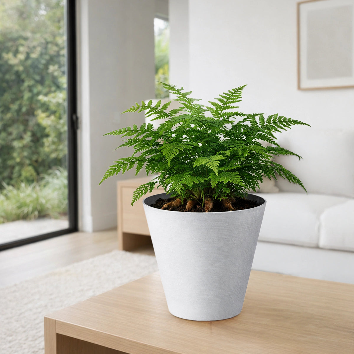 Respect White 30cm Repot Self Watering Planter – large white self watering repot pot ideal for indoor and outdoor plant growth.