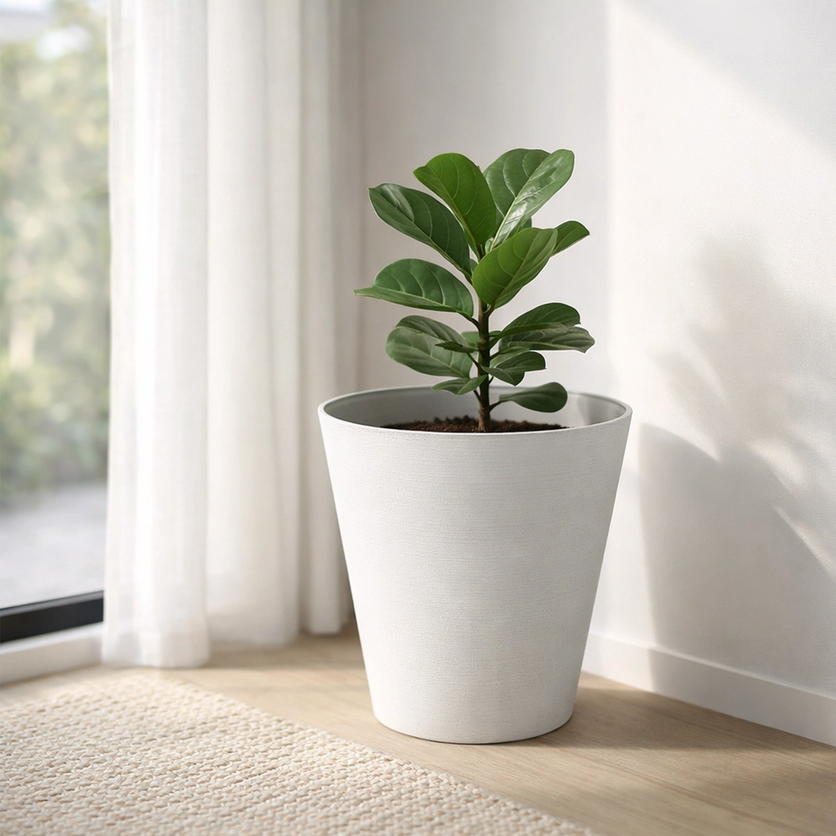 Respect White 30cm Repot Self Watering Planter – large white self watering repot pot ideal for indoor and outdoor plant growth.