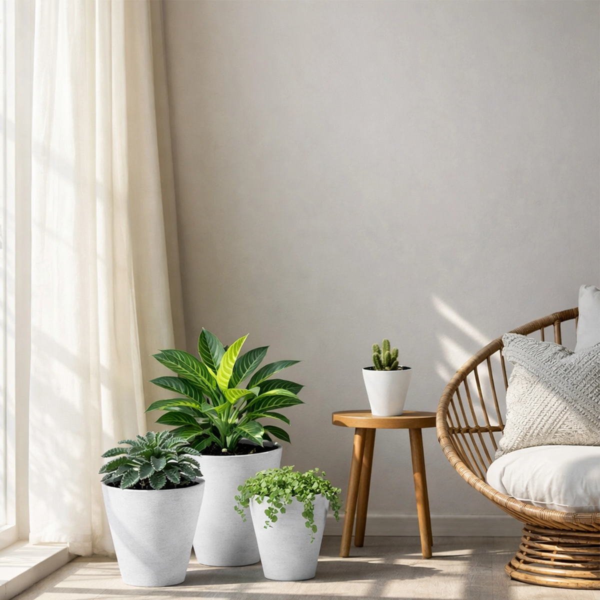 Respect White 30cm Repot Self Watering Planter – large white self watering repot pot ideal for indoor and outdoor plant growth.