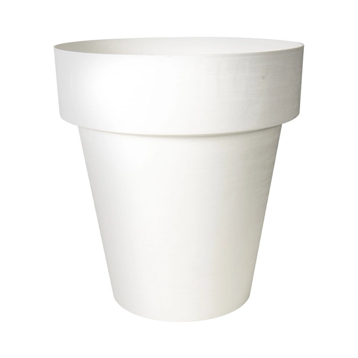 Respect White 30cm Time Planter – modern white plastic pot planter for contemporary indoor and outdoor garden styling.