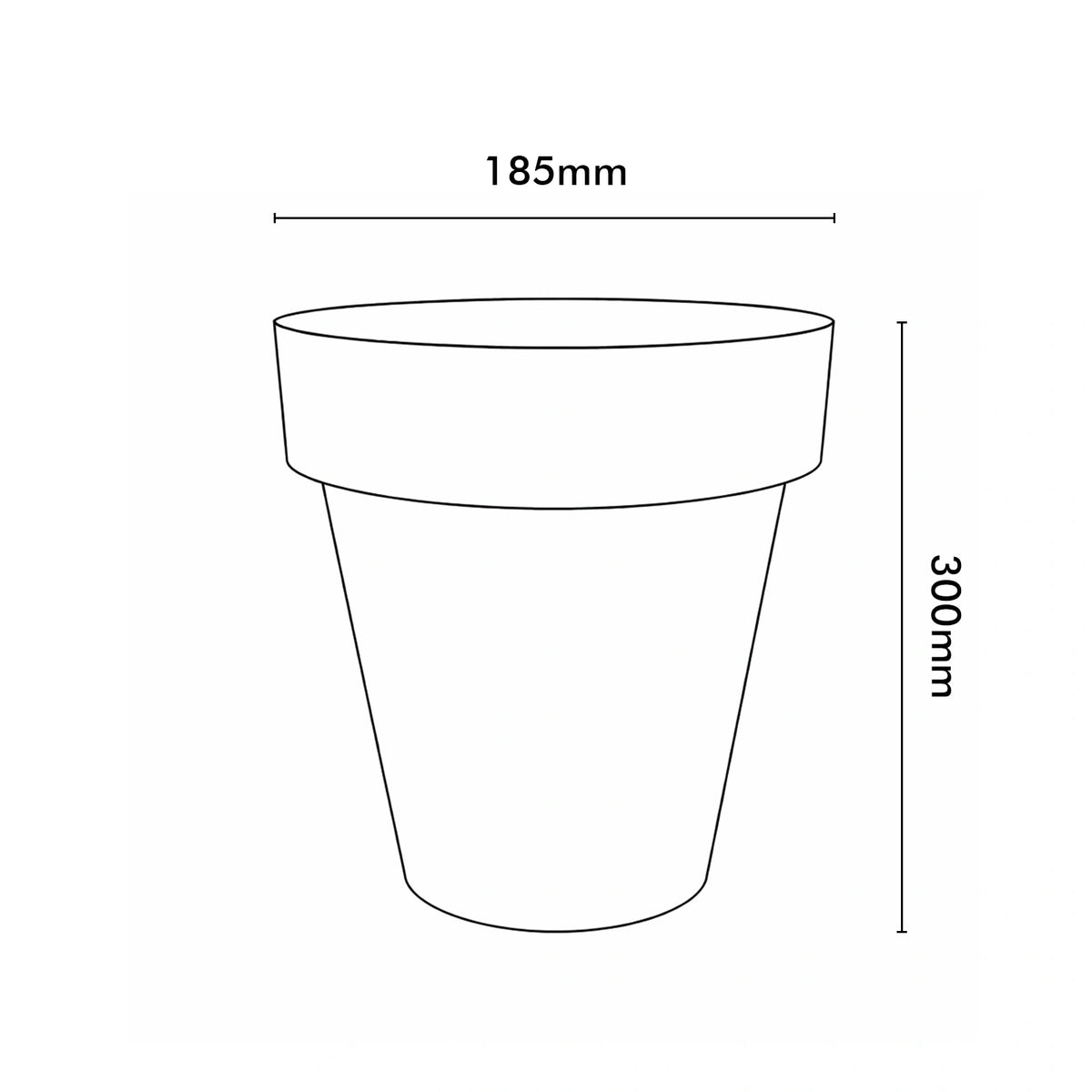 Respect White 30cm Time Planter – modern white plastic pot planter for contemporary indoor and outdoor garden styling.