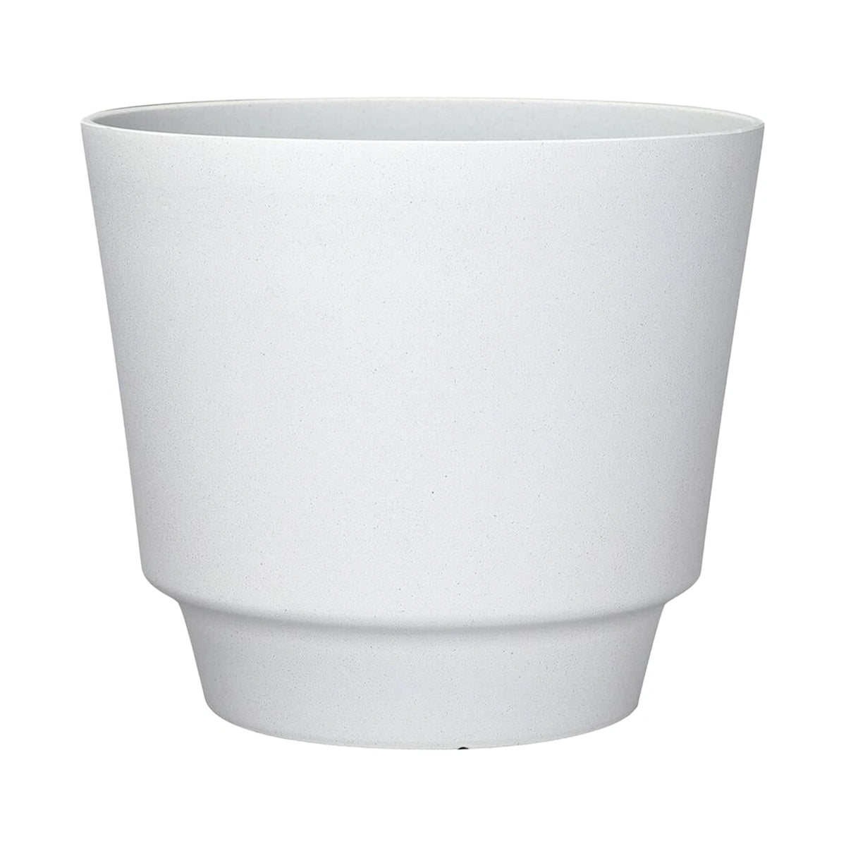 Respect White 40cm Round Calais Stone Look Self Watering Pot – large white stone-effect self watering planter pot