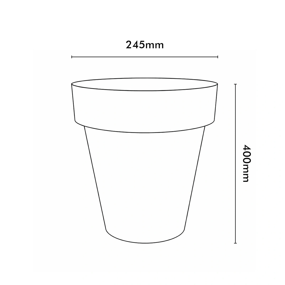 Respect White 40cm Time Planter with Wheels – large moveable white plastic planter with wheels for patio and balcony.